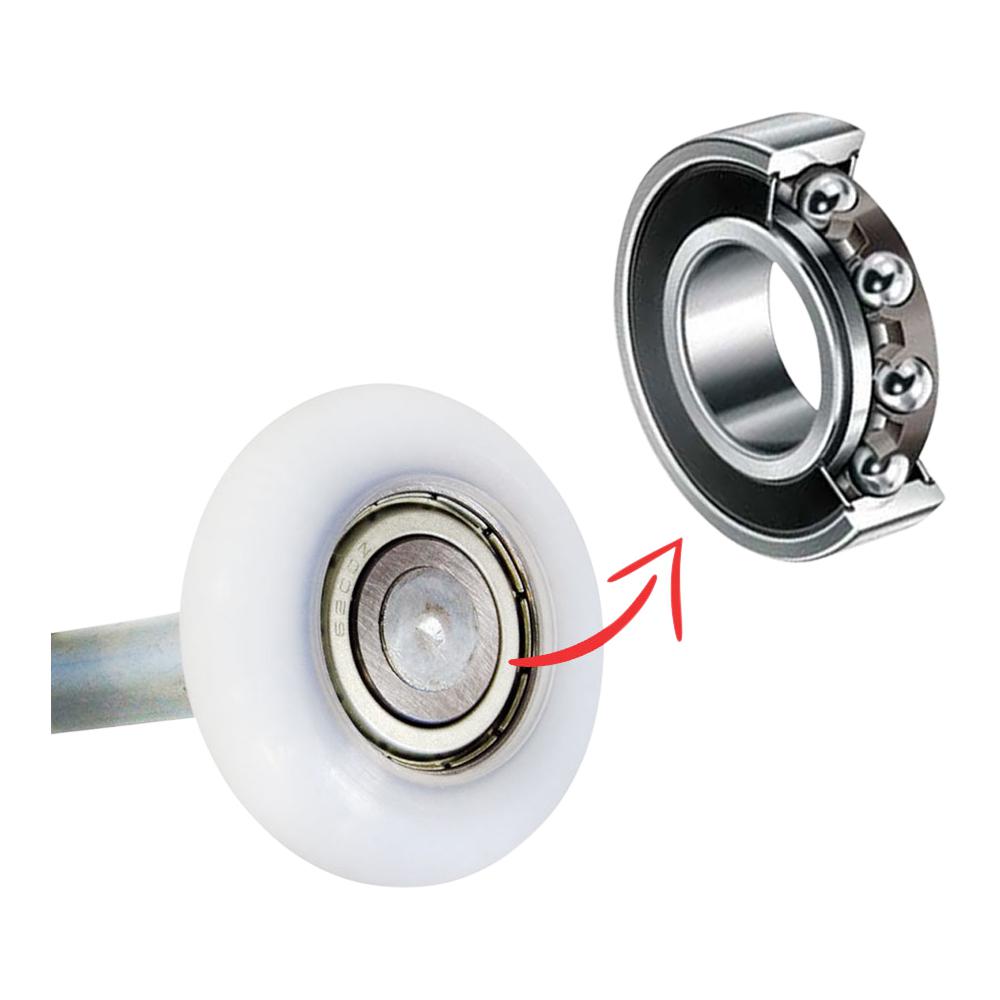 Garage door roller bearings